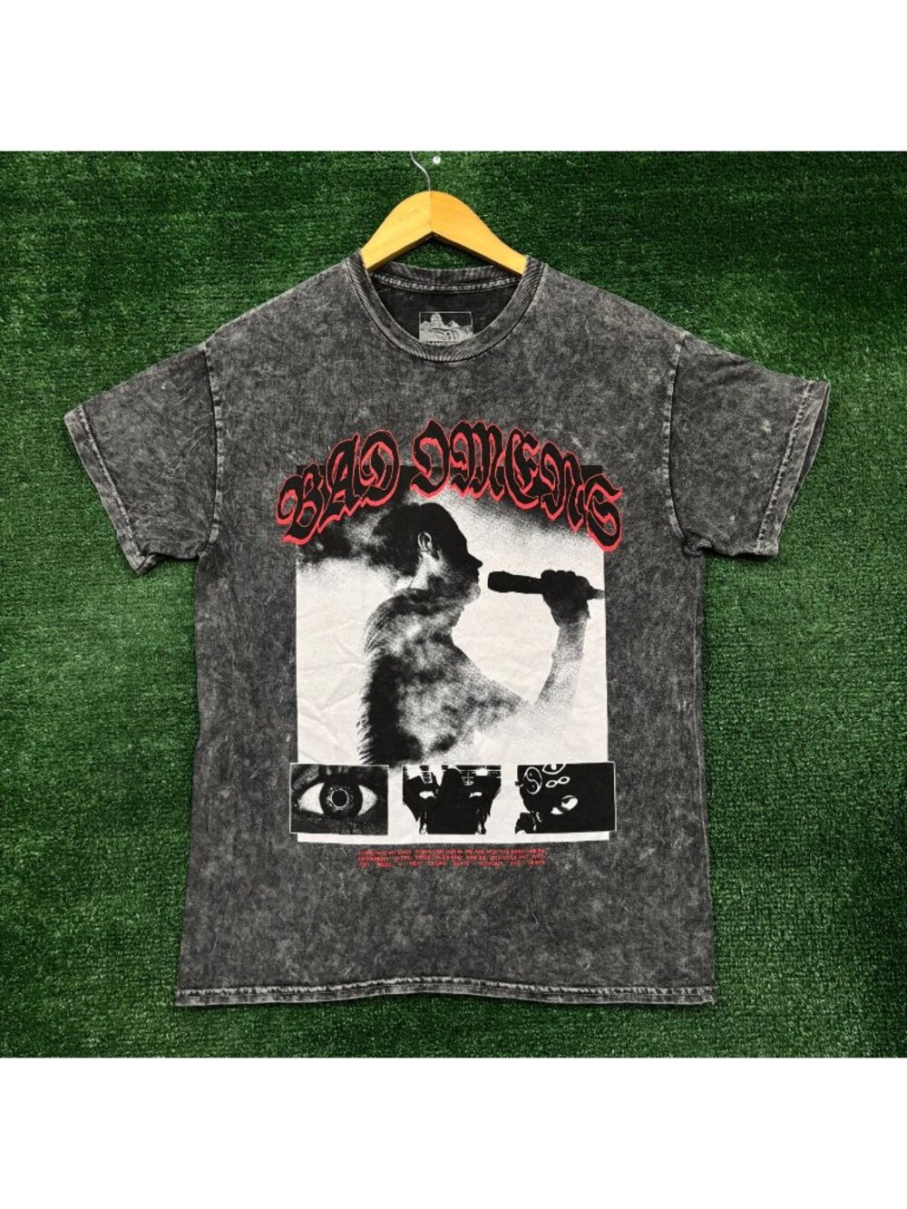 Bad Omens Live! Noah Sebastian Heavy Metal Band Acid Wash T-Shirt Size Medium
